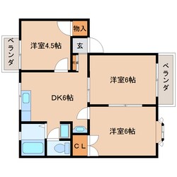 西ノ京駅 徒歩5分 2階の物件間取画像